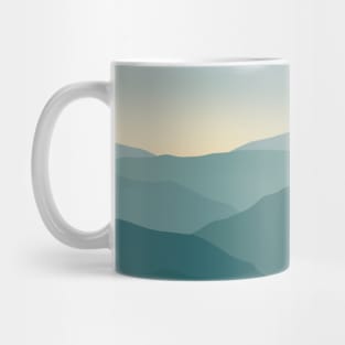 Teal Wanderlust Landscape Foggy Mountains Mug